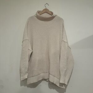 Aerie Cream Turtleneck Sweater